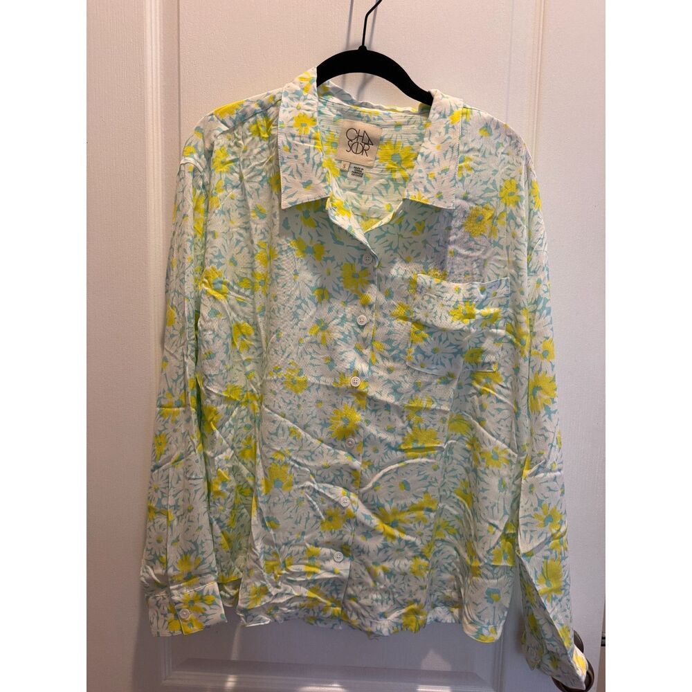 Anthropologie Chaser Floral Rayon Button Down Blouse
